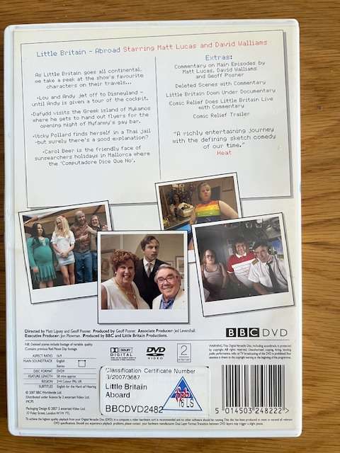 DVD Collection: Little Britain.  Including Series 1 - 3 (2005 - 2006), Abroad (2007) and Live (2006)