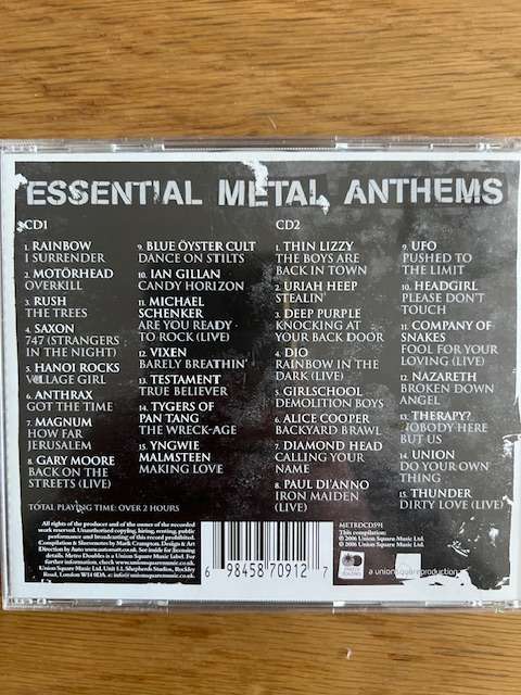 CD: Various Artists - Essential Metal Anthems 2 CD (2006)