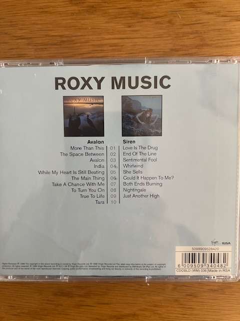 CD: Roxy Music 2 original album classics Avalon & Siren (1999)