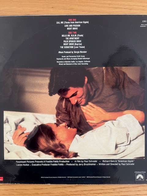 Record: American Gigolo Original Soundtrack. 1980