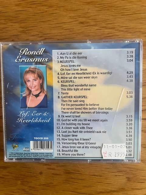 CD: Ronell Erasmus.  Hemelwoorde. 2010 & Lof Eer Heerlikheid 2004