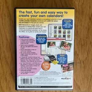 PC CD-ROM: Create your own calendars.