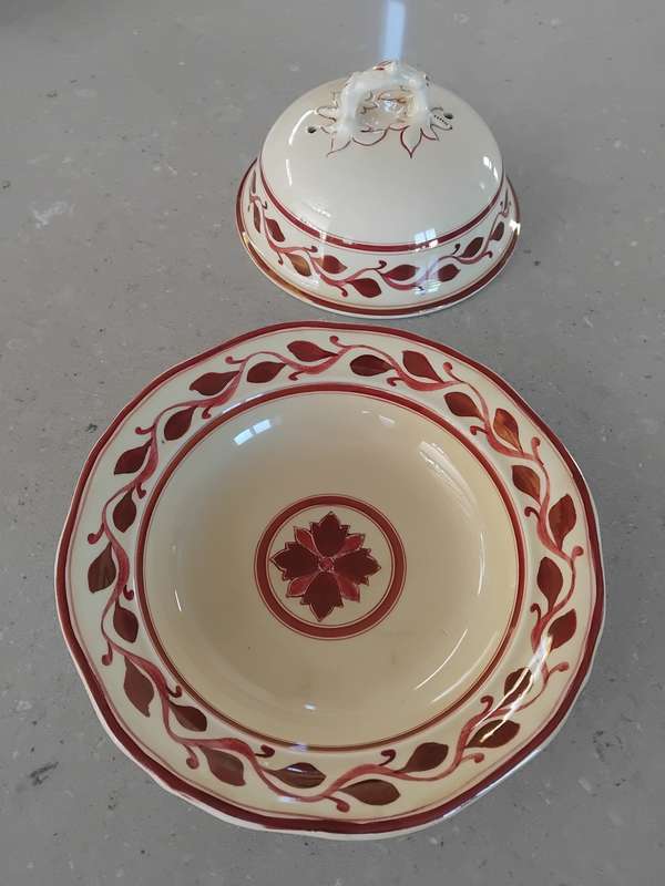 Antiques! Titian Ware - Royal Adams Ivory - Hand Painted Rd 459174 Lidded Vegetable tureen!