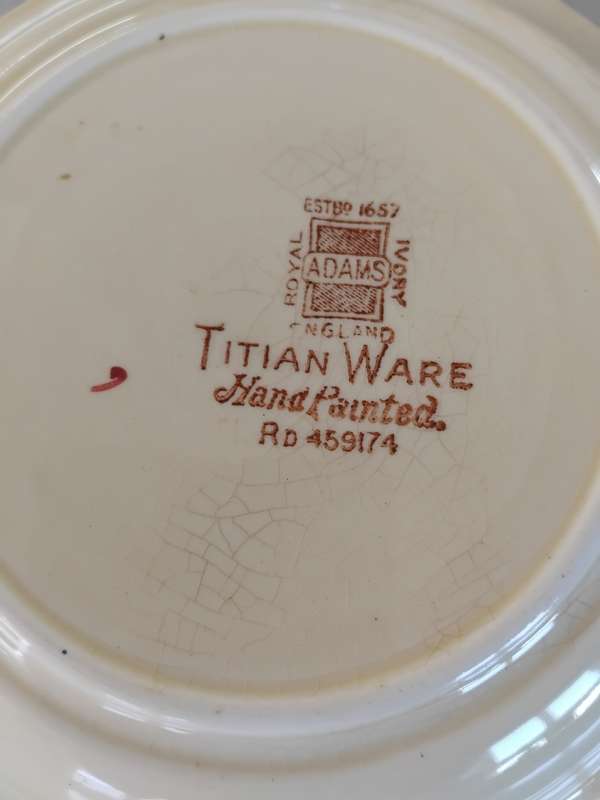 Antiques! Titian Ware - Royal Adams Ivory - Hand Painted Rd 459174 Lidded Vegetable tureen!