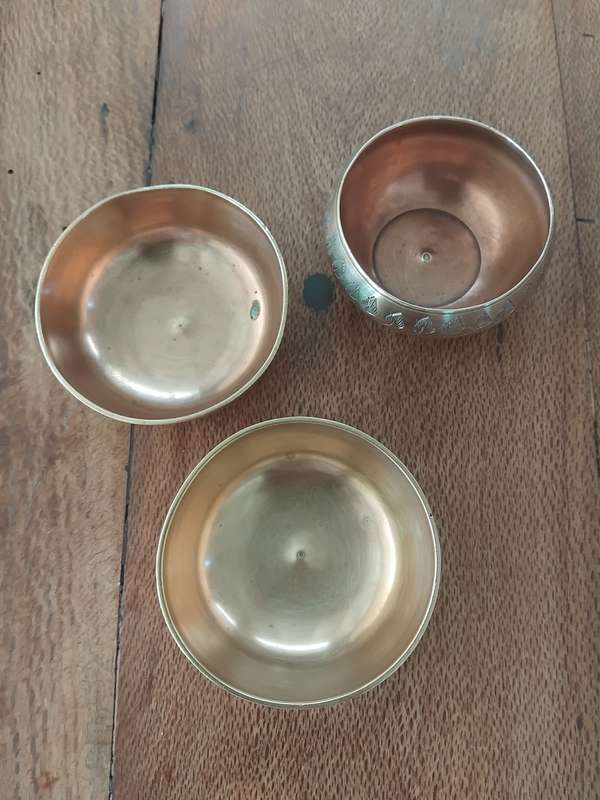 Carved Brass Indian trinket plates, small bowls, Indian bowl made in India.