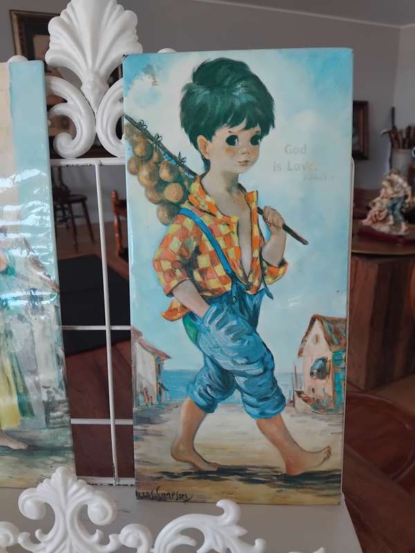 "VINTAGE FROM THE 1960s - "WIDE EYED/BIG EYES" PRINTS BY AUDREY DALLAS SIMPSON!!!!