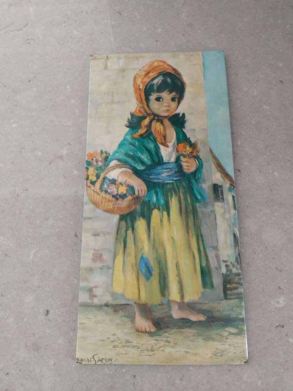 "VINTAGE FROM THE 1960s - "WIDE EYED/BIG EYES" PRINTS BY AUDREY DALLAS SIMPSON!!!!