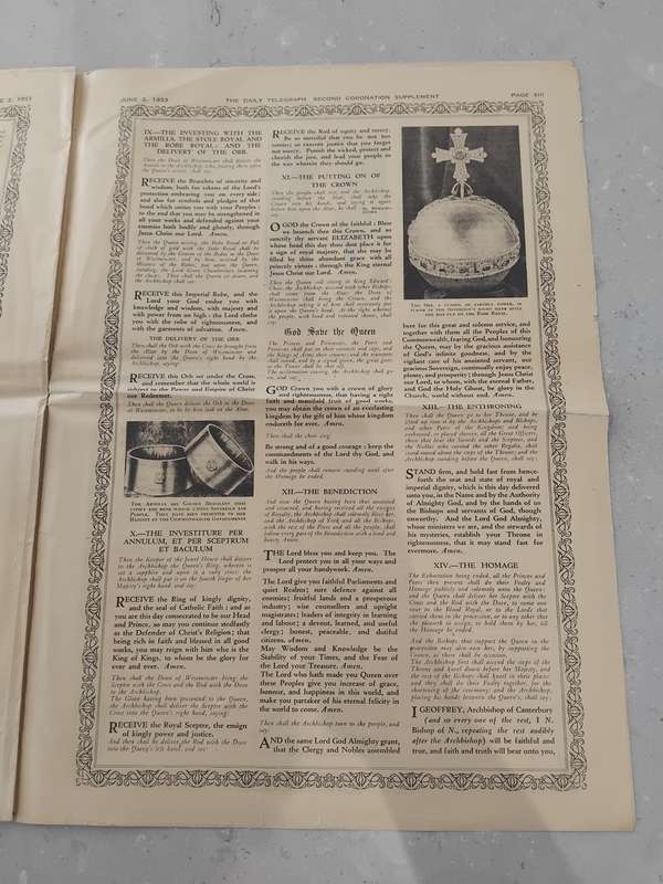 "Rare" Over 70years old - DAILY TELEGRAPH - CORONATION DAY SUPPLEMENT 2 JUNE 1953.