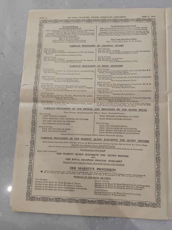 "Rare" Over 70years old - DAILY TELEGRAPH - CORONATION DAY SUPPLEMENT 2 JUNE 1953.