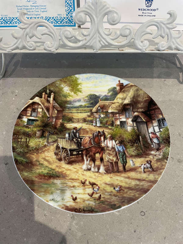 Wedgwood - "Early Morning Milk" Chris Howells Days Country Collectors plate, box, COA and leaflet.