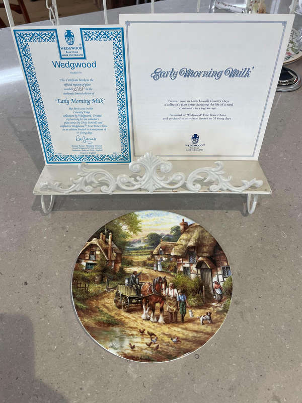 A Ltd Edition Wedgwood - Early Morning Milk by Chris Howells Country Days Series, COA, BOOKLET!!
