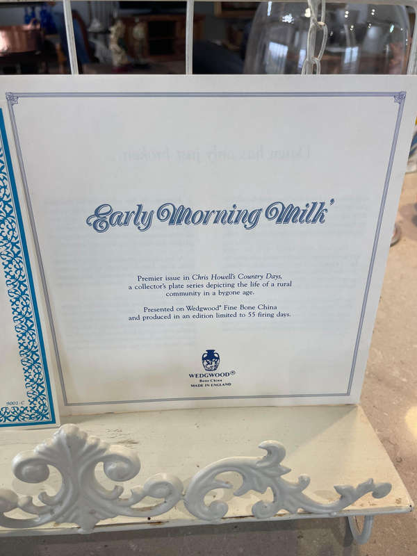 A Ltd Edition Wedgwood - Early Morning Milk by Chris Howells Country Days Series, COA, BOOKLET!!