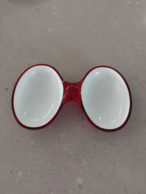 Postmodern Guzzini red and white party set.