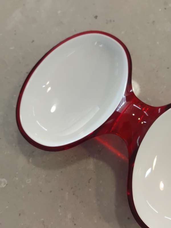 Postmodern Guzzini red and white party set.