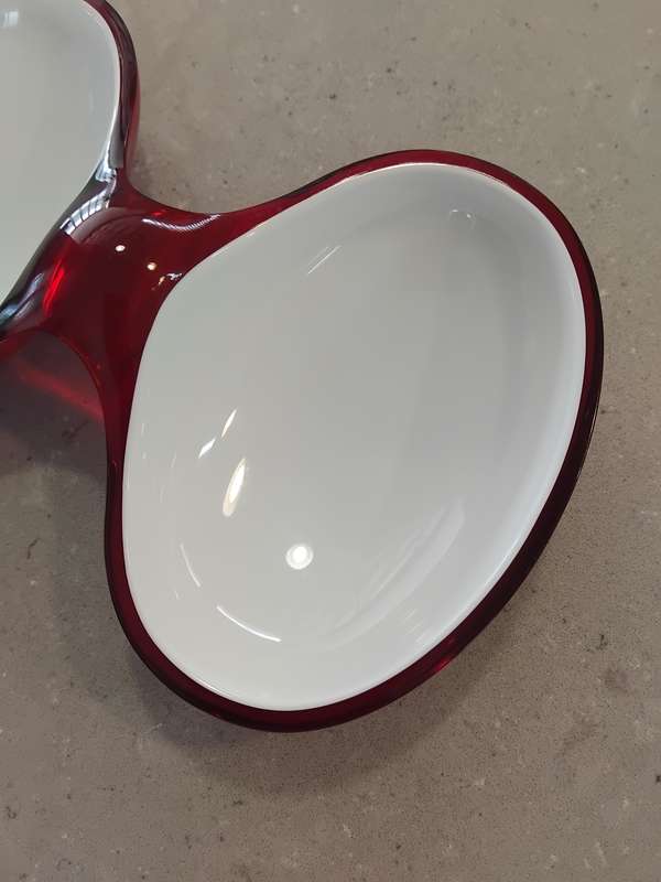 Postmodern Guzzini red and white party set.