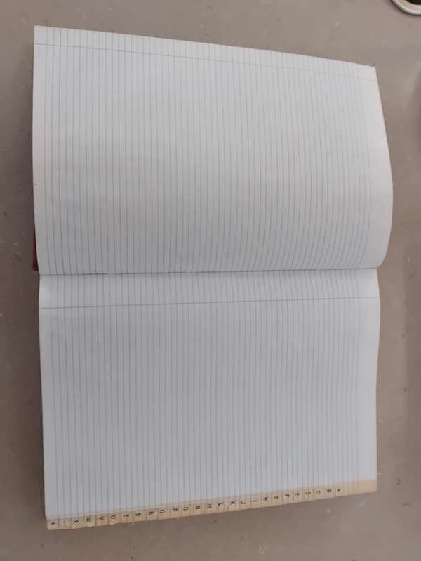 Vintage Corporate Minute Book, Quarter Bind in Red Leather, and unused