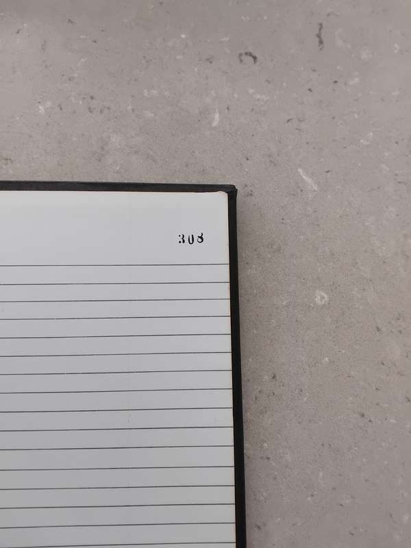 Vintage Corporate Minute Book, Quarter Bind in Red Leather, and unused