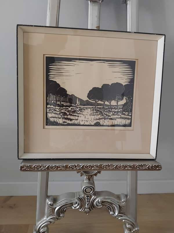 David Botha (South Africa, 1921 - 1995), Linocut, Signed and Numbered, 92/100