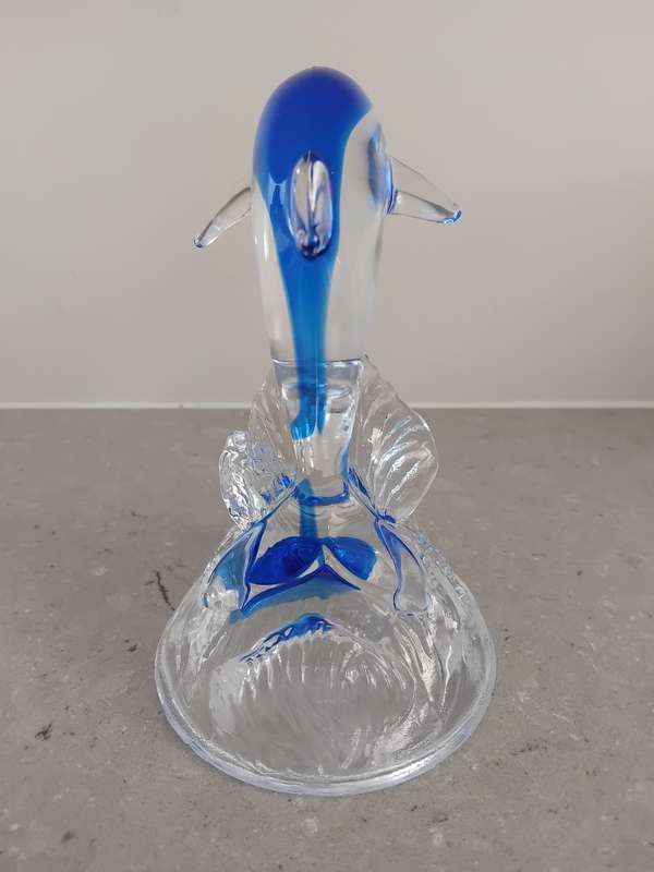 Vintage Cristal d'Arques 24% Lead Chrystal Glass Dolphin Figurine