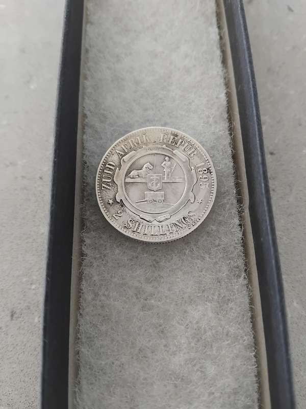 1895 ZAR Two Shillings Silver Kruger Coin