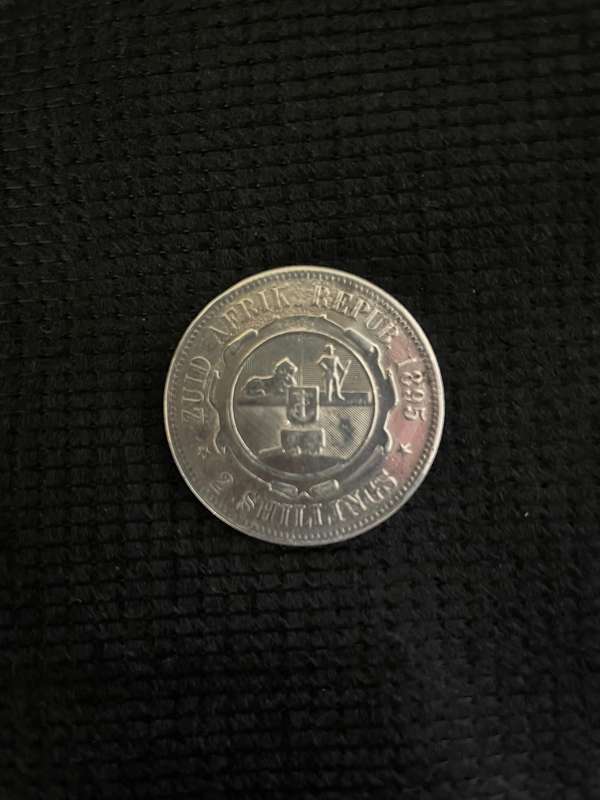 1895 ZAR Two Shillings Silver Kruger Coin