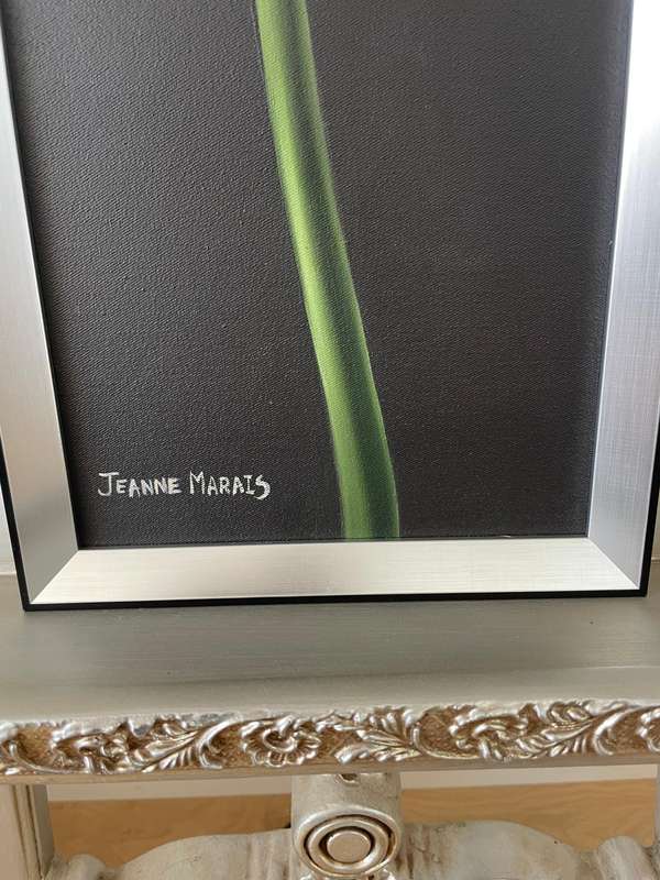 Original Jeanne Marais, SA, White Calla Lily, Oil on Canvas (1 of 3)
