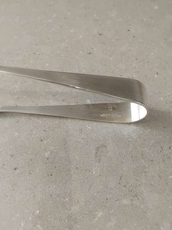 VINTAGE Decorative Ice Tongs Silver Plated by Viners of Sheffield England, Alpha Plated. Hallmarked!