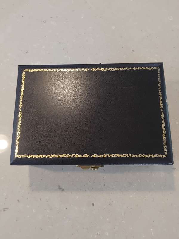 Vintage "By Appointment to the Royal Swedish Court" designed by Phillipp Black, gold Jewellery Box