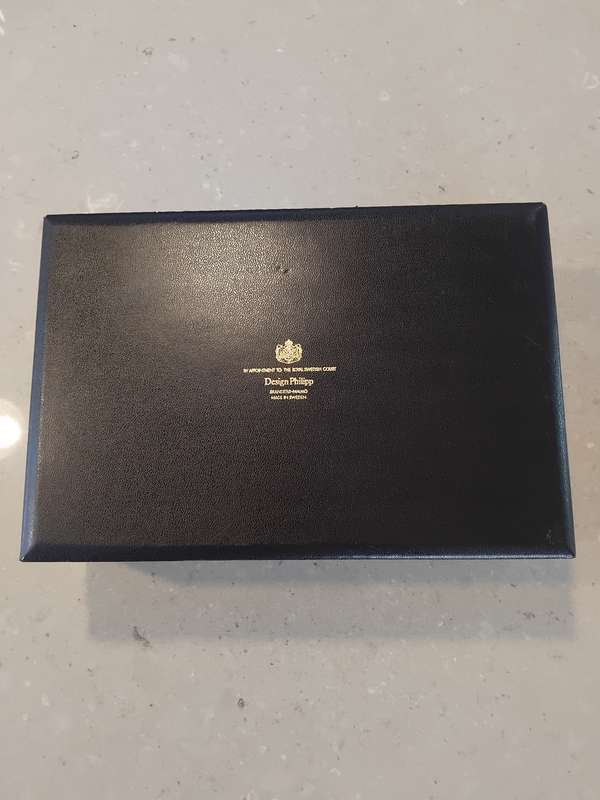 Vintage "By Appointment to the Royal Swedish Court" designed by Phillipp Black, gold Jewellery Box