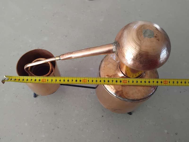 Extremely rare find! A solid copper moonshine still.