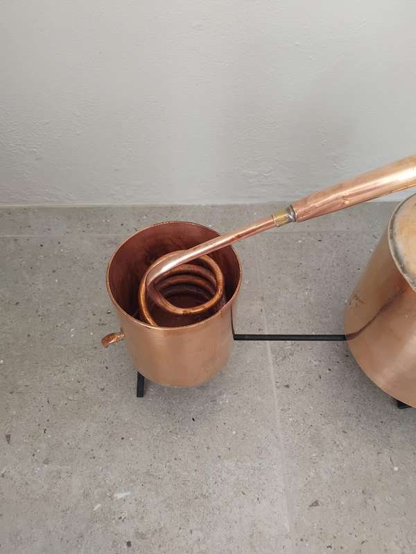 Extremely rare find! A solid copper moonshine still.