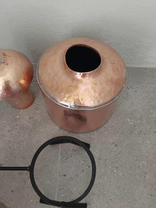 Extremely rare find! A solid copper moonshine still.