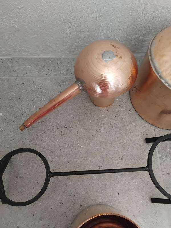 Extremely rare find! A solid copper moonshine still.