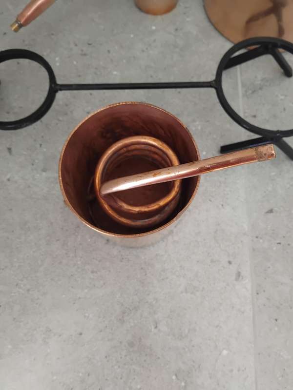 Extremely rare find! A solid copper moonshine still.