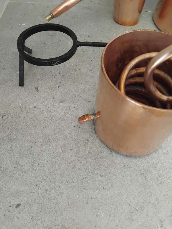 Extremely rare find! A solid copper moonshine still.
