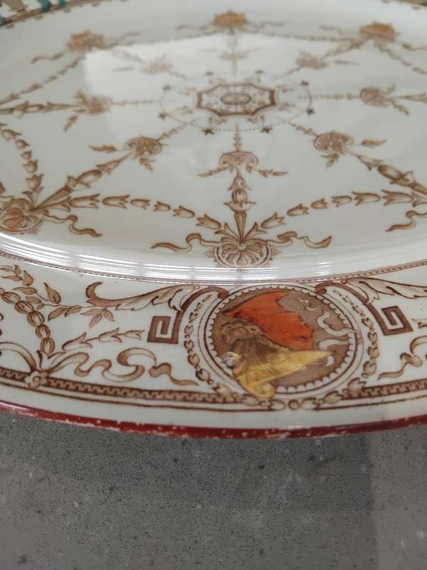 Rare, Antique 1886 TC Brown Westhead Moore and Co - Design Pergolesi - Large Serving Platter.