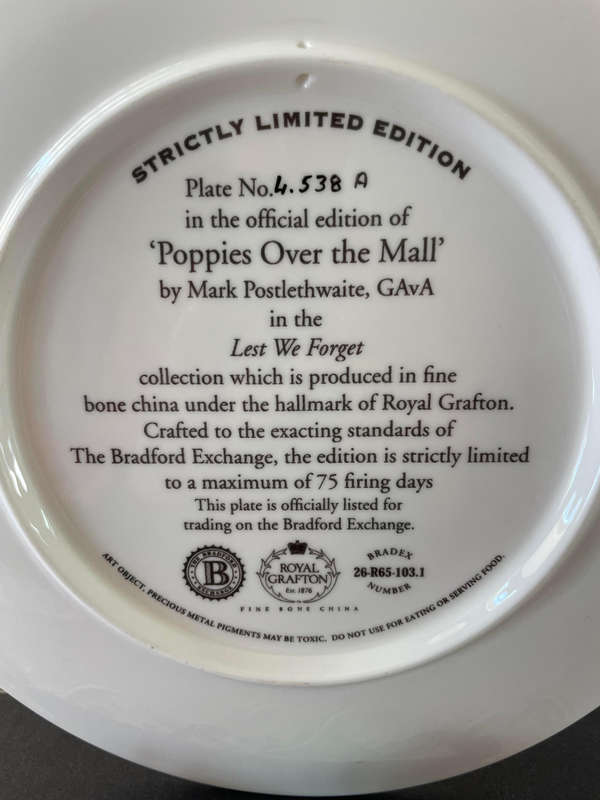 Royal Grafton - Bone China "Poppies Over the Mall" Strictly limited addition by Mark Postlethwaite!!