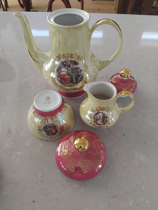Vintage extremely rare, SEP Made in GDR complete tea set Madonna nr W5.
