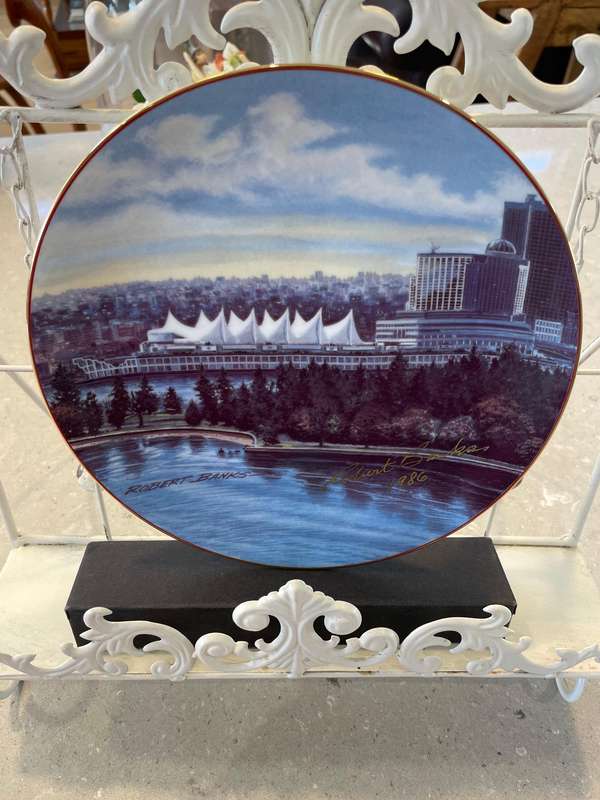 Vancouver Centennial Signed by artist Robert Banks Limited Collectors plate no 943 of 1986 pieces.