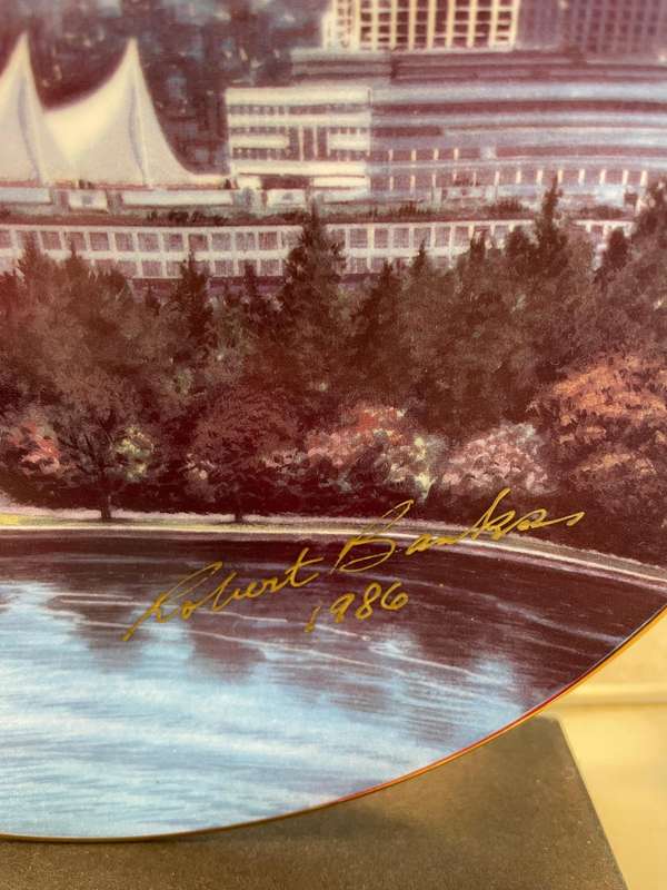 Vancouver Centennial Signed by artist Robert Banks Limited Collectors plate no 943 of 1986 pieces.
