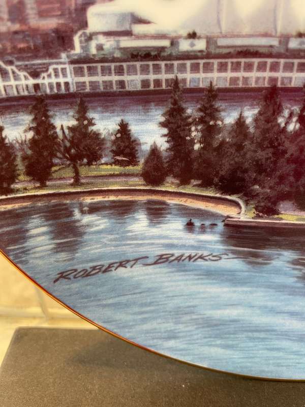 Vancouver Centennial Signed by artist Robert Banks Limited Collectors plate no 943 of 1986 pieces.