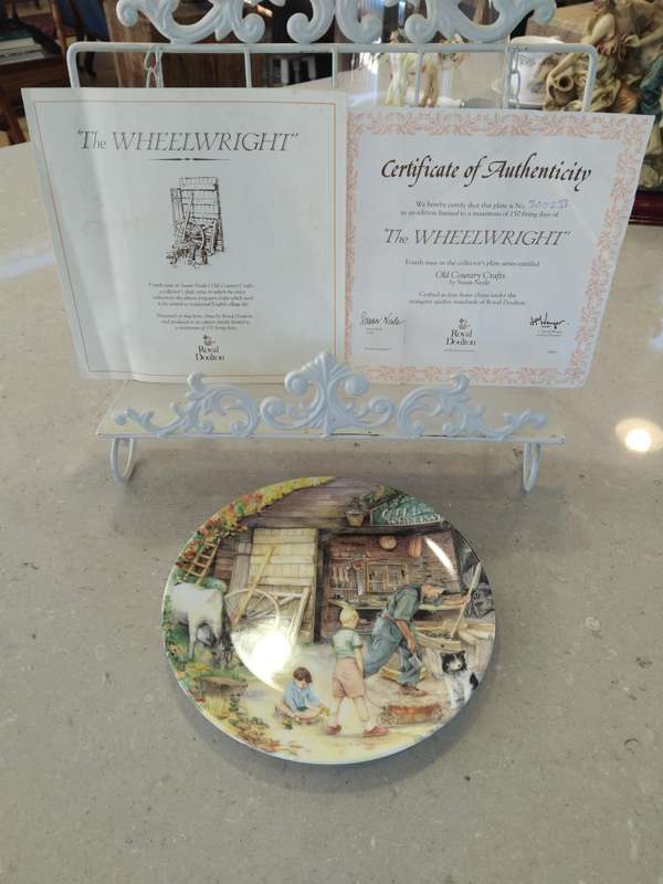 A Limited edition, Royal Doulton plate "THE WHEELWRIGHT" Old Country Crafts. COA, Box and booklet!!
