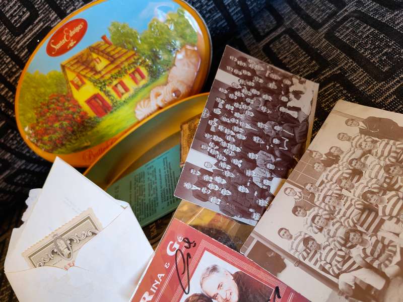 TIN WITH STUFF INSIDE.
