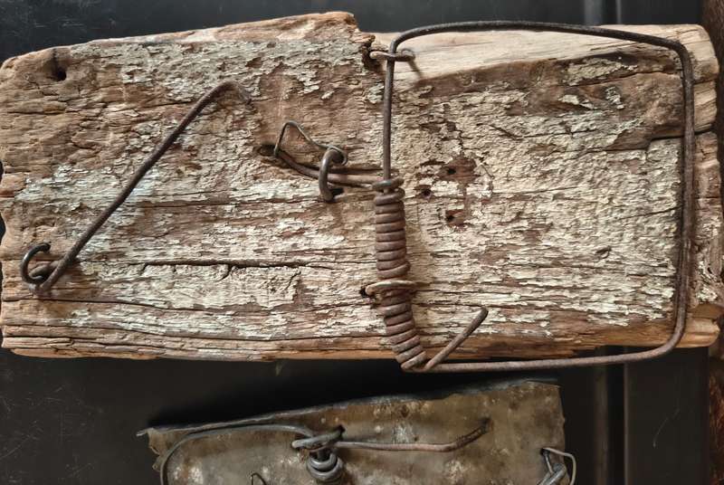 Two antique mouse traps from the attic! HAND MADE AND WORKING.