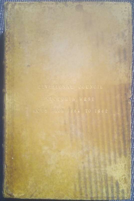 STATUTES OF THE CAPE OF GOOD HOPE - ACTS 1854-1862. 381 pages. READ DESCRIPTION.