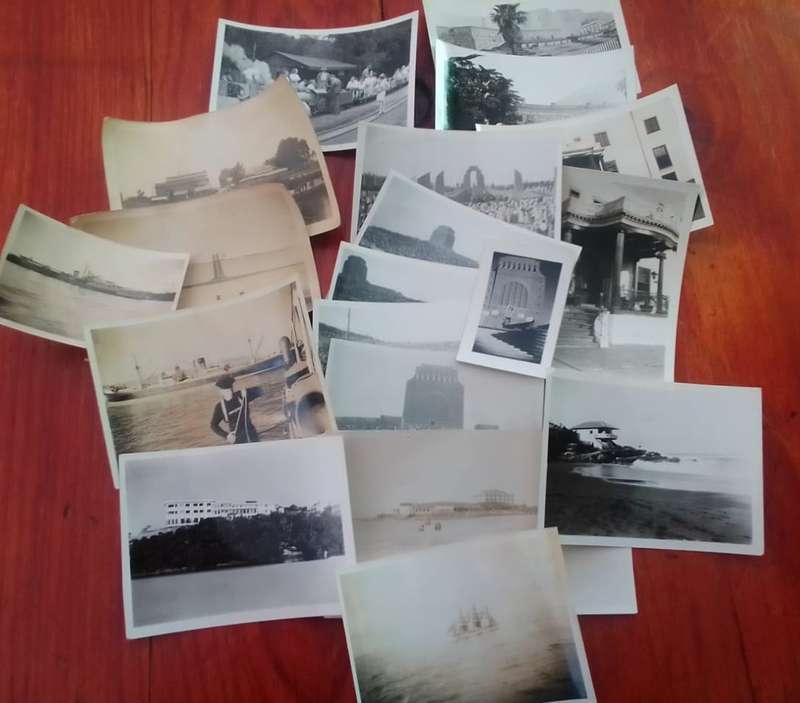 Antique and vintage "snapshots" and photos in vintage 25cm x 19cm x 10cm case. SEE DESCRIPTION,