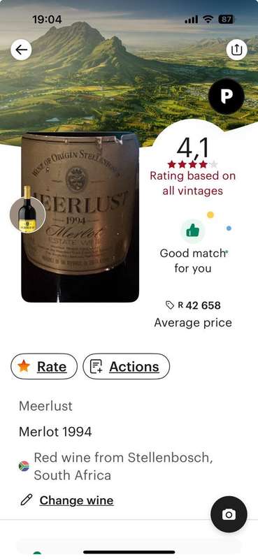 Meerlust Merlot 1994