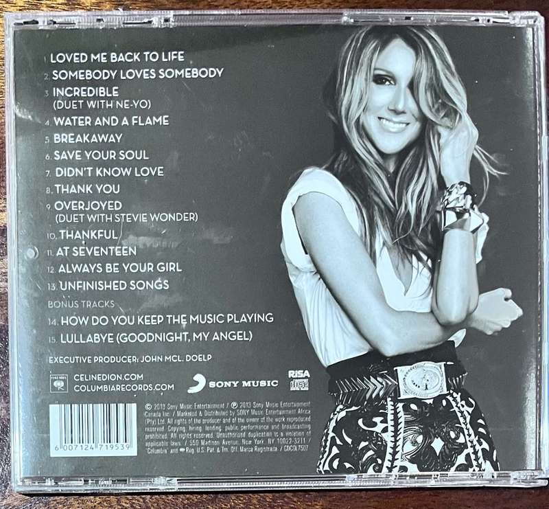 Celine Dion - Loved me back to life (deluxe CDCOL7507)