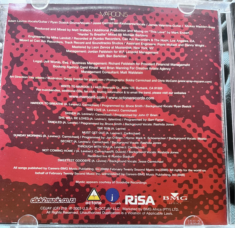 Maroon5 - Songs about Jane CDJAY(CF)215
