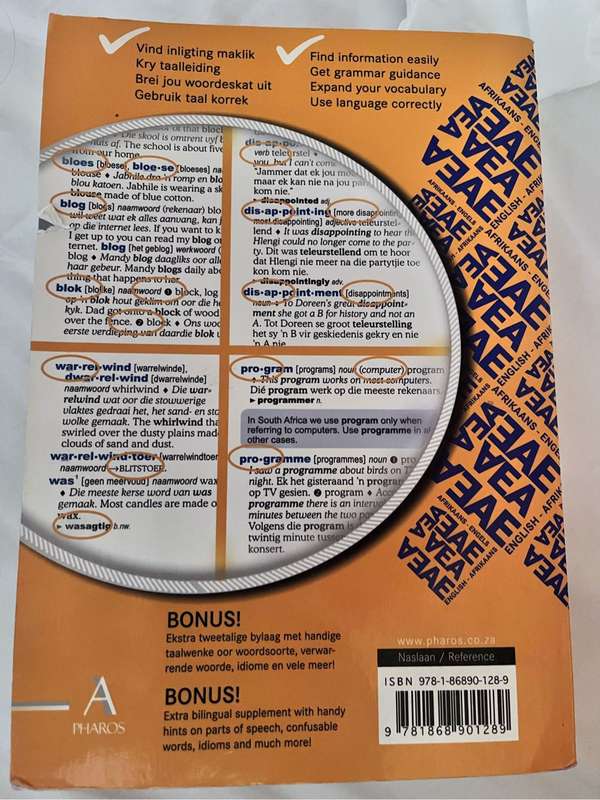 Pharos Tweetalige skoolwoordeboek (Afrikaans and English) 9781868901289